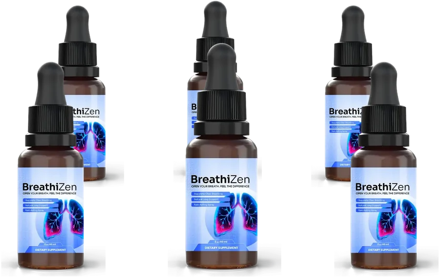 Six bottles of BreathiZen herbal liquid
